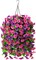 Artificial Faux Hanging Plants Fake Hanging Flowers Baskets Outdoor Spring Decor (Red Purple Double Purple)